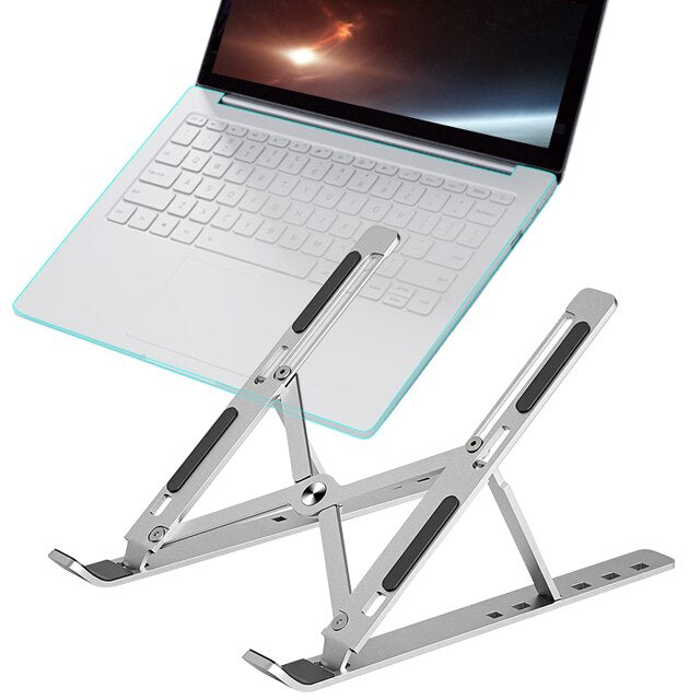 Foldable Laptop Stand – Adjustable Aluminum, 6 Height Settings