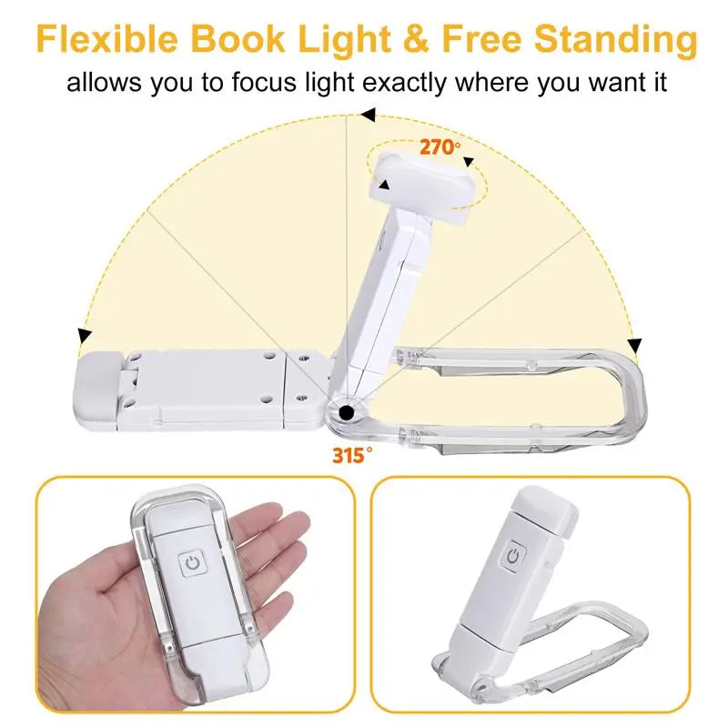 Clip-On Reading Light – USB Rechargeable, Eye-Care Amber Glow